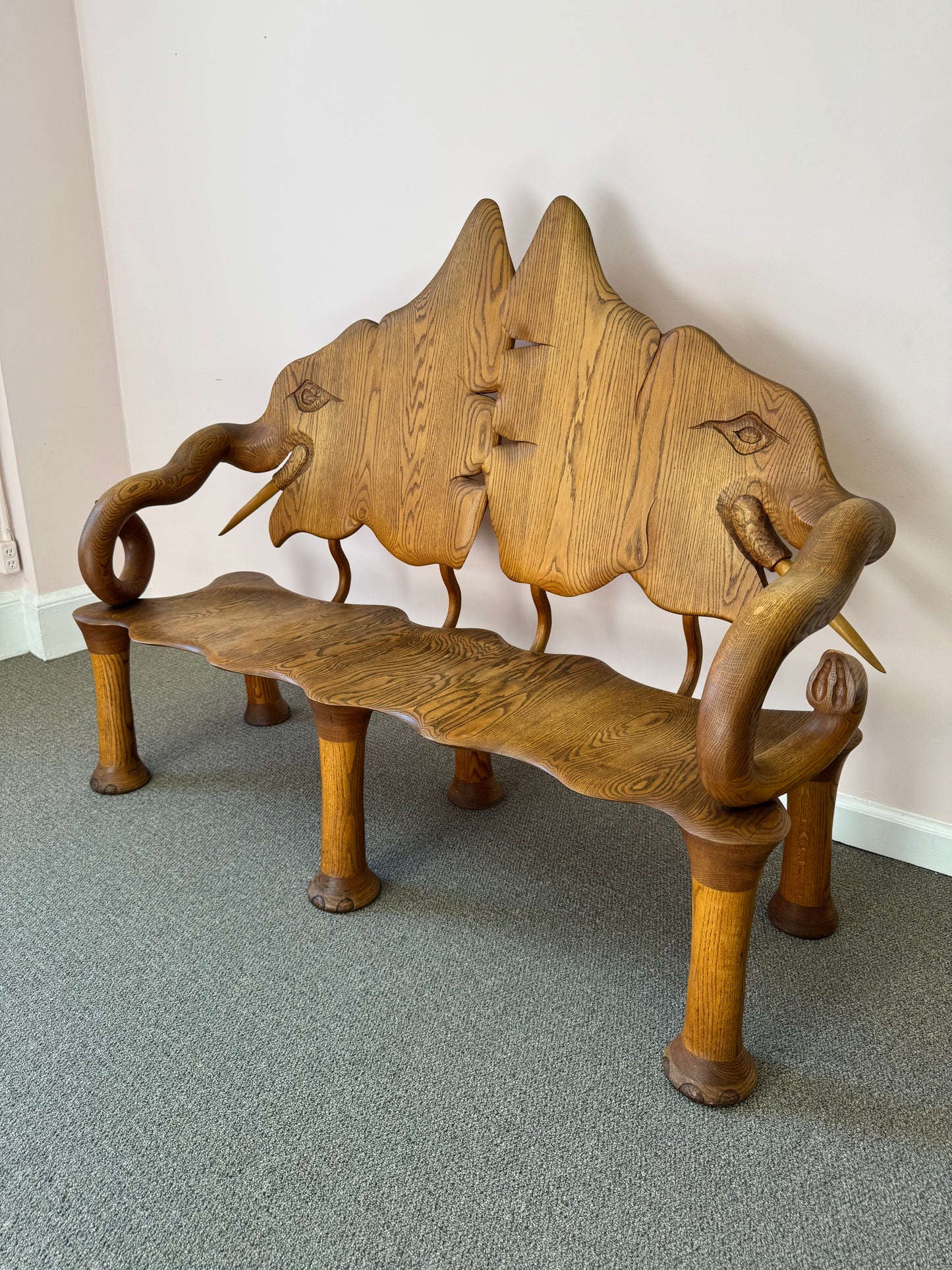 1981 Andrew Willner Elephant Bench/Signed and dated