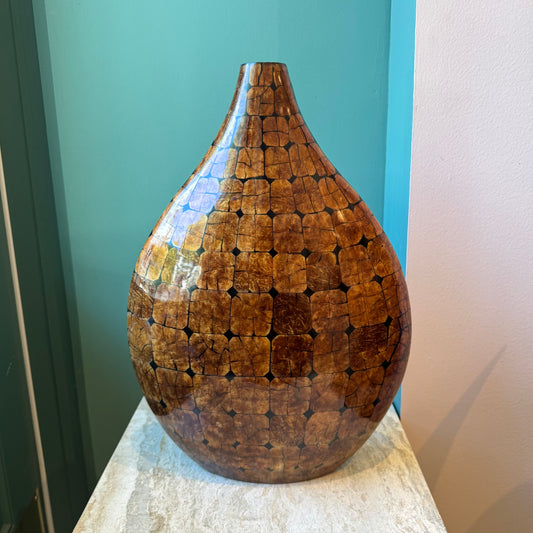 Mid Century Large Pieced Wood Vase