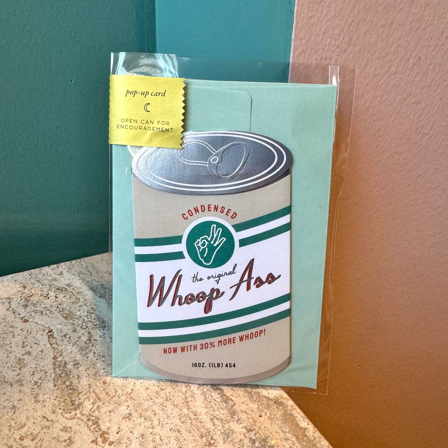 Can of Whoop-ass Pop-Up Card