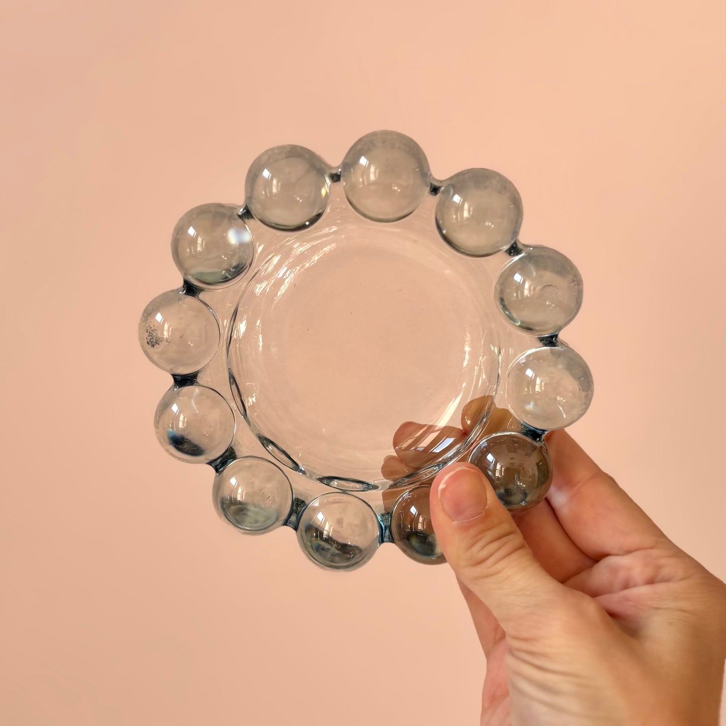 Vintage Blue Boopie Glass Dish