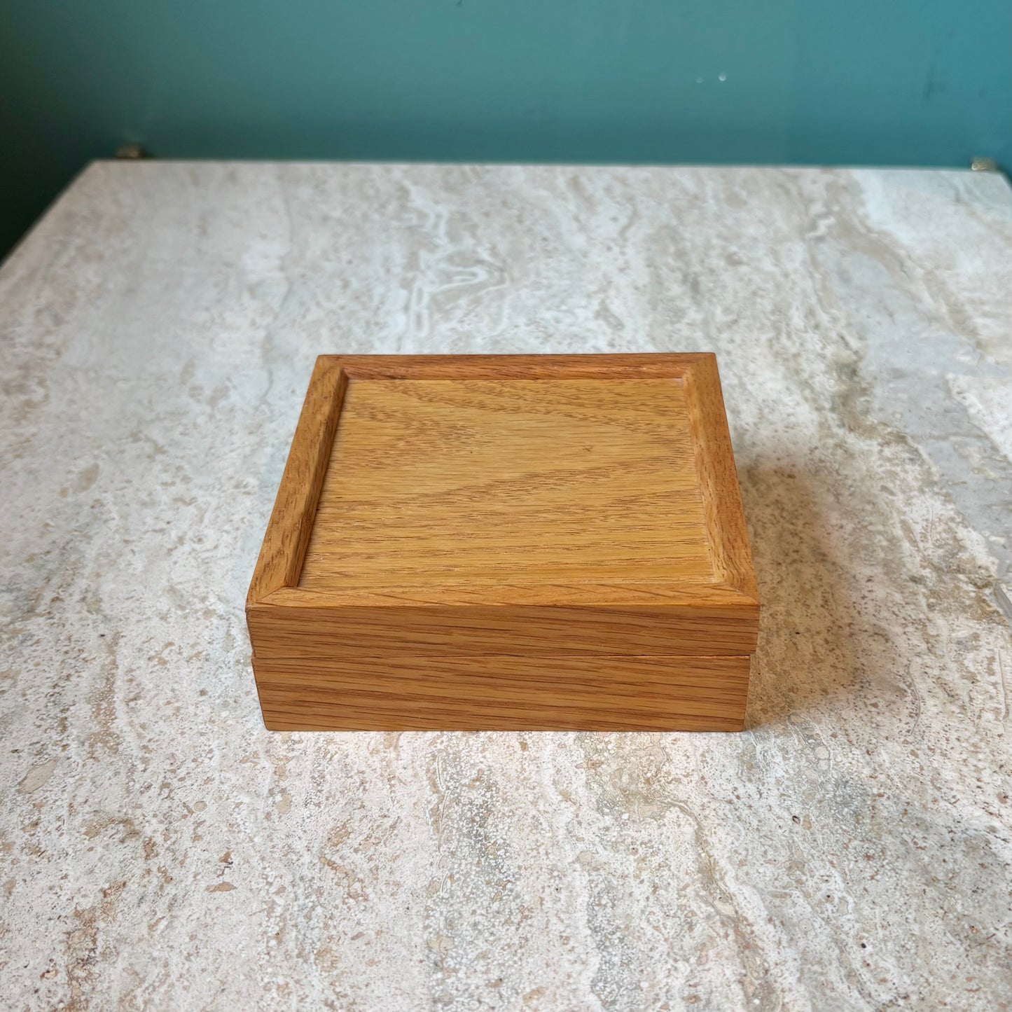 Vintage Small Square Wooden Storage Box