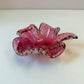 Vintage Pink Clover Leaf Murano Glass Bowl