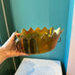 Vintage Brass Crown Planter with Ring Handles