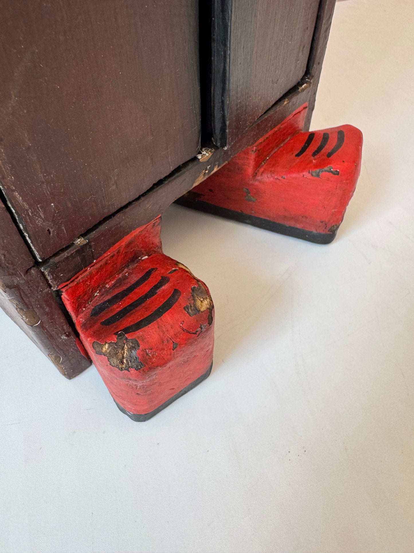 Vintage Folk Art Wooden Captain Cabinet