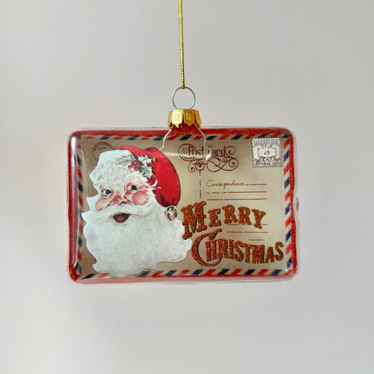 Merry Christmas Postcard Christmas Ornament