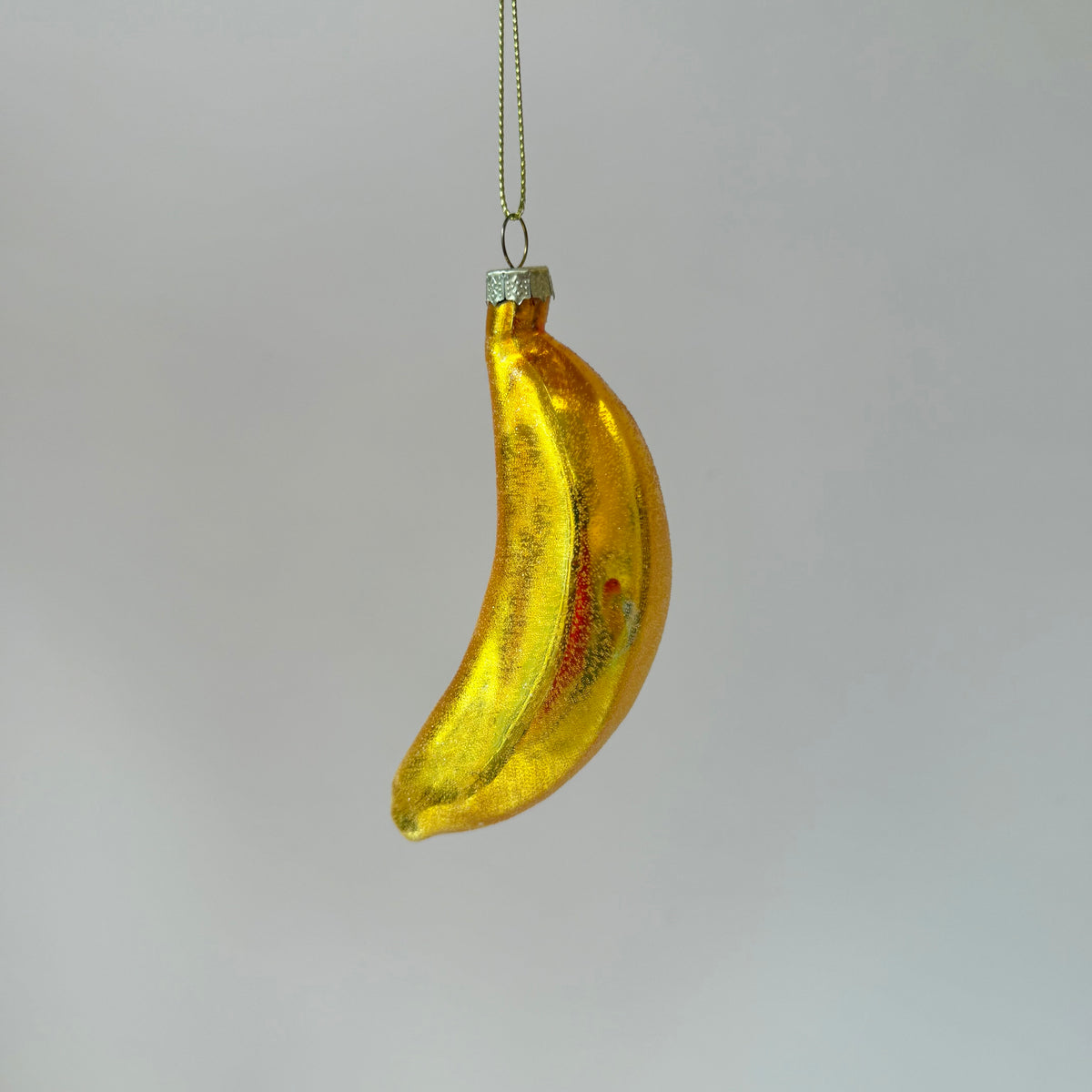 Gold Banana Glass Ornament