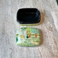 Vintage Papier Mache Garden Scene Trinket Box
