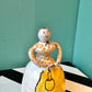 Vintage Lady Folk Pottery Art Dinner Bell