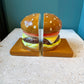 Vintage Ceramic Hamburger Bookends