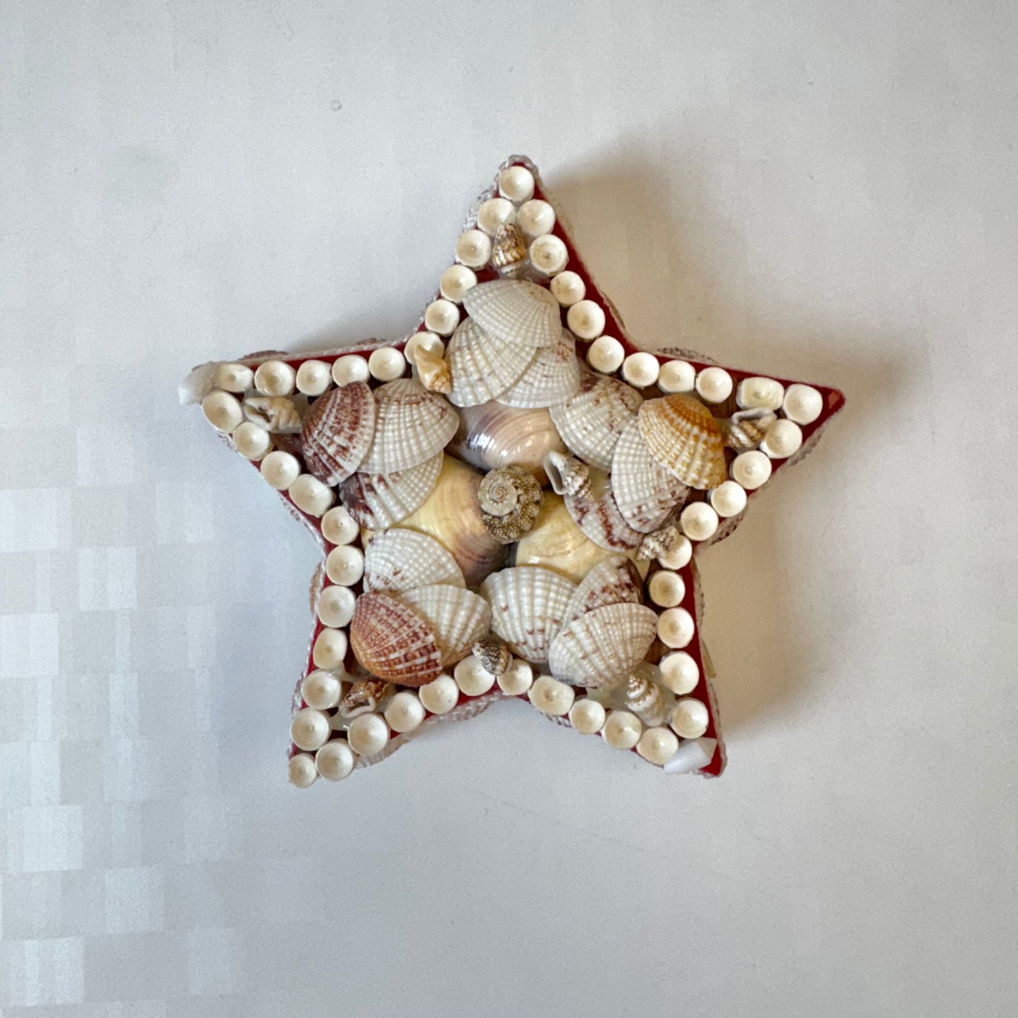 Vintage Shell Encrusted Star Shaped Box