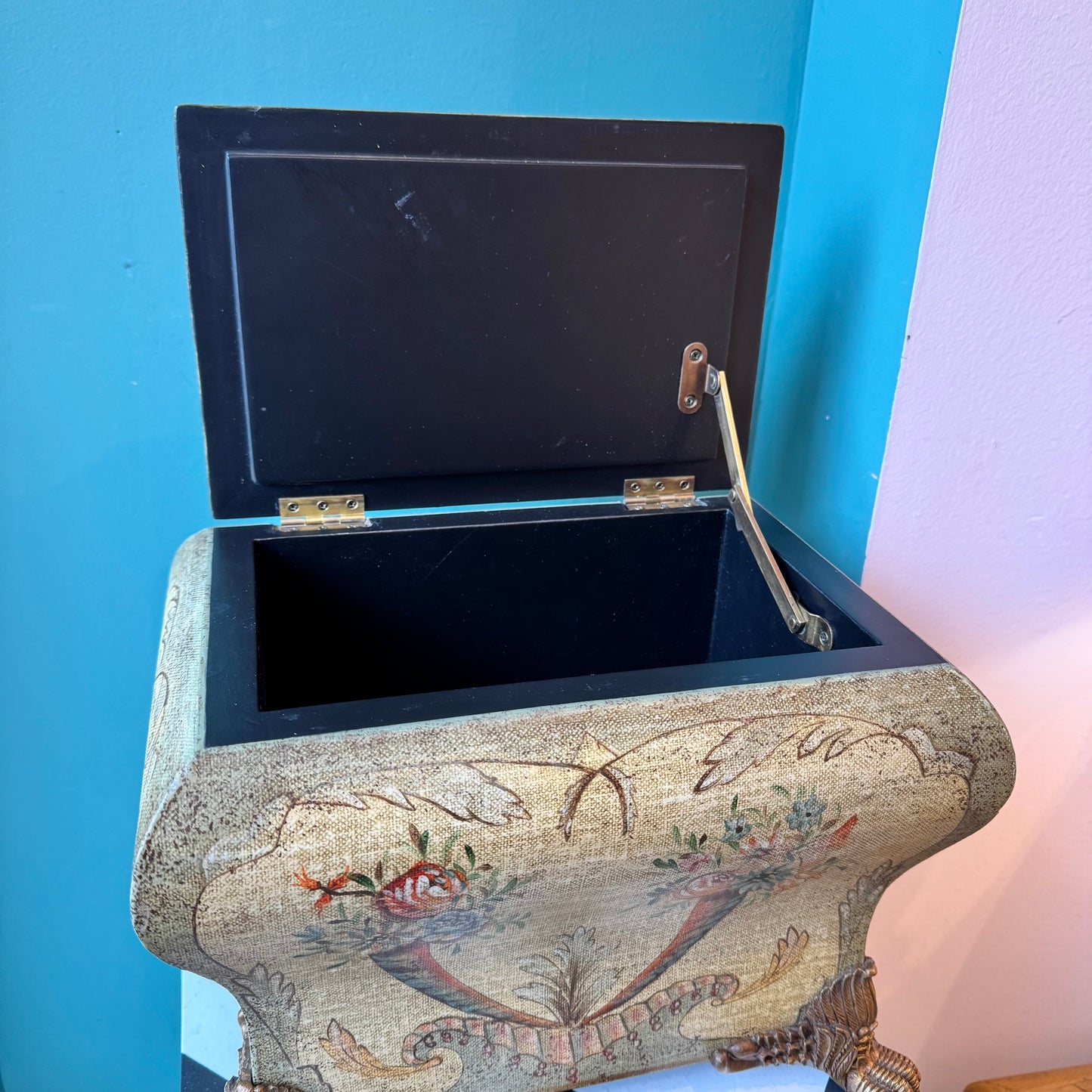 Vintage French Inspired Claw Footed Storage Box