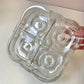 Vintage Lars Hellsten for Skruf Glasbruk "On The Rocks" 4-Section Divided Glass Serving Dish