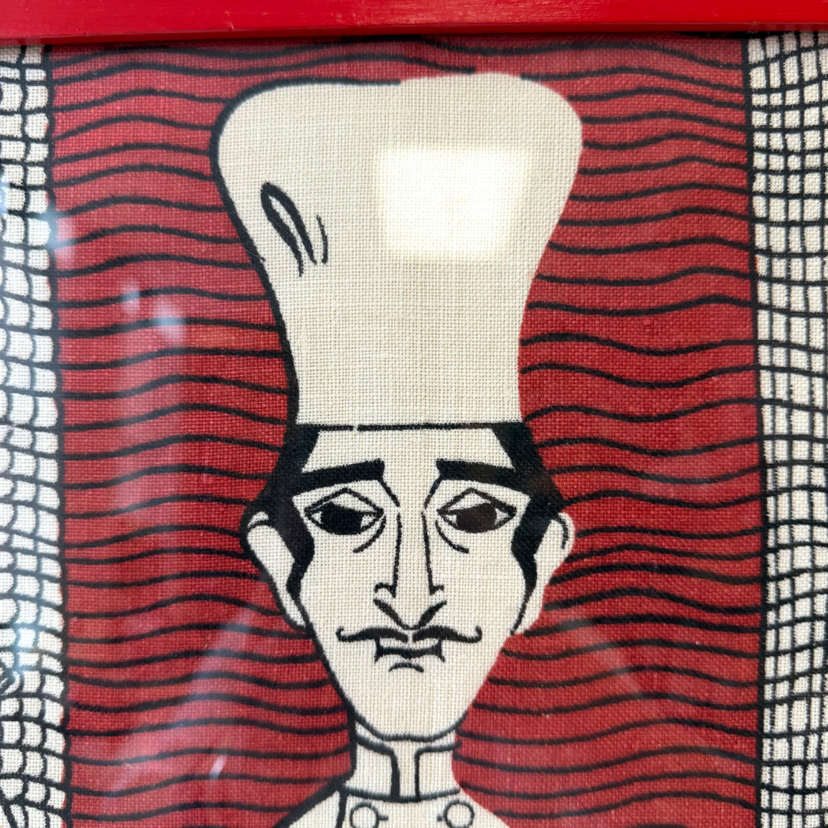 Vintage Framed "The Butcher, The Baker, The Candlestick Maker" Irish Linen Artwork