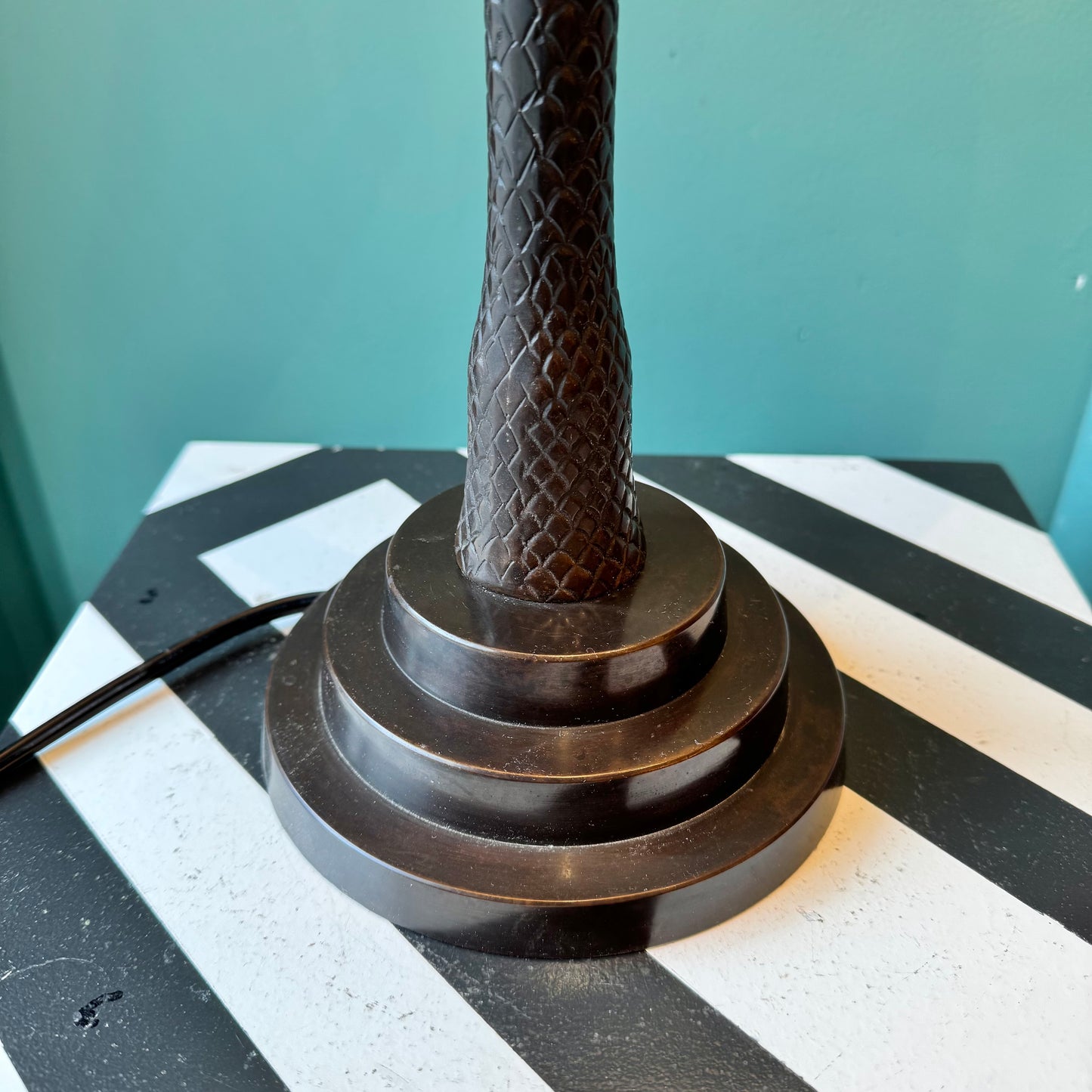 Vintage Palm Tree and Tile Shade Table Lamp