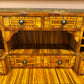Vintage Carlton House Style Marquetry Writing Desk and Stool