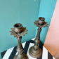 Vintage Pair Ornate Brass Candle Holders