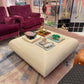 Vintage Square Waterfall Edge Taupe Lacquer Coffee Table