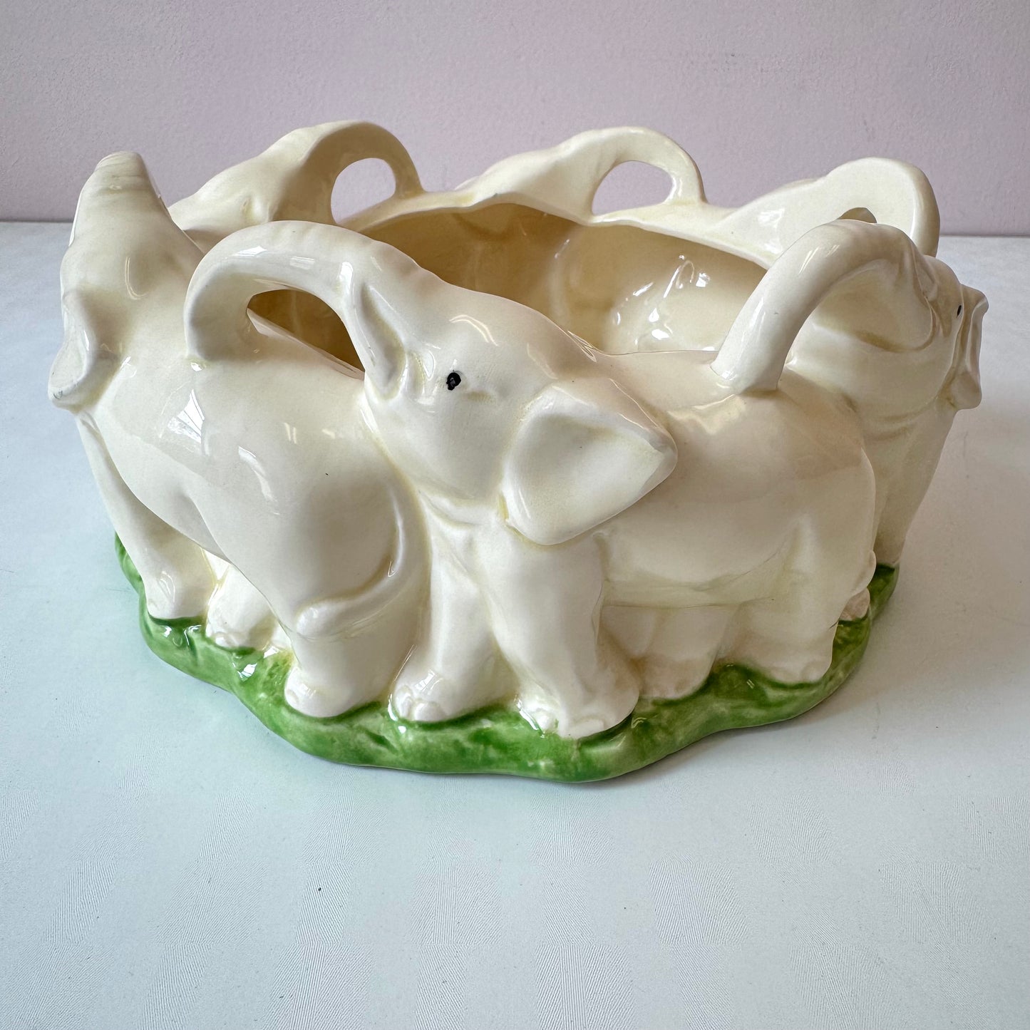 Vintage 1979 Ceramic Elephant Planter by Vandor Imports