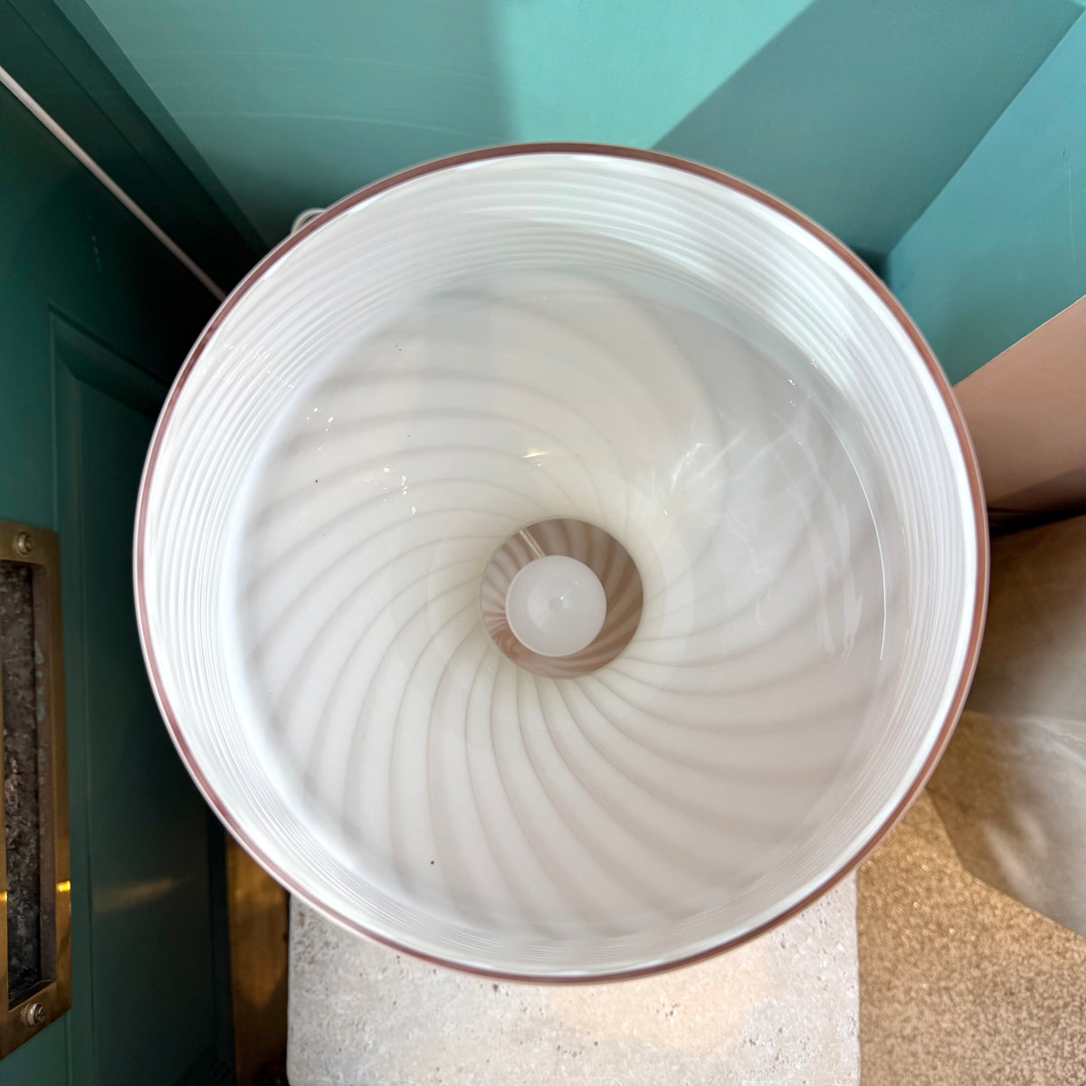 Extra Large Vintage Pale Blush Pink Murano Mushroom Lamp