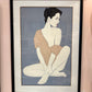 Vintage Framed Patrick Nagel Serigraph Titled "Commemorative #4"