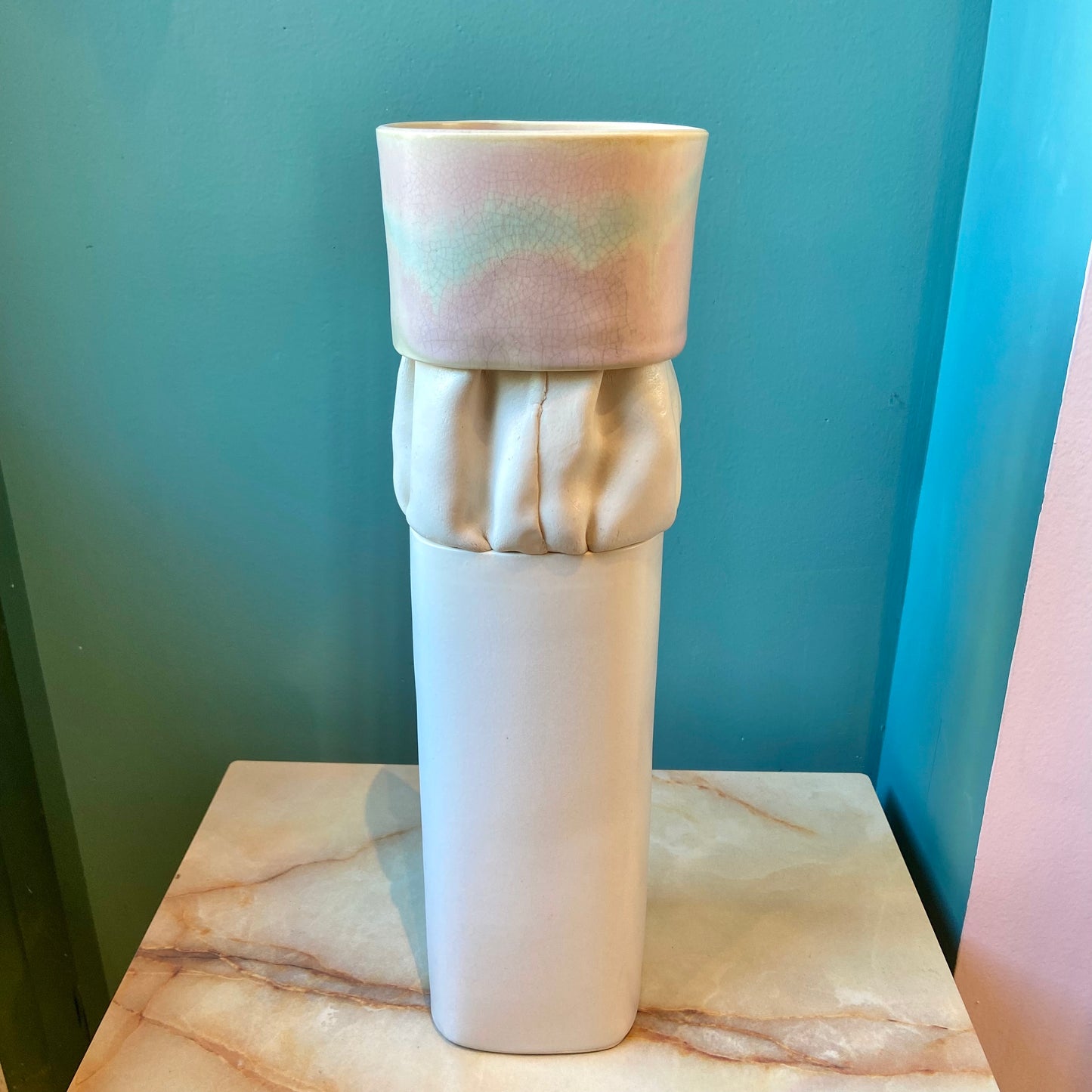 Vintage Ceramic Textural Vase/Signed
