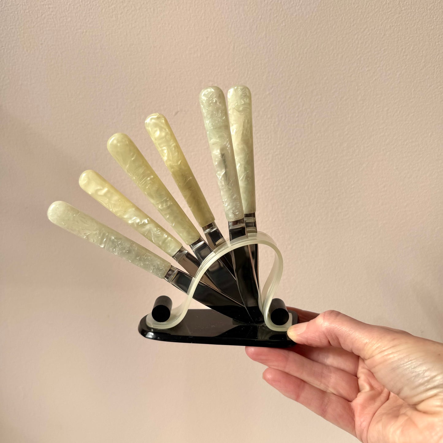 Vintage Art Deco Mother of Pearl Bakelite Fruit Knife Set