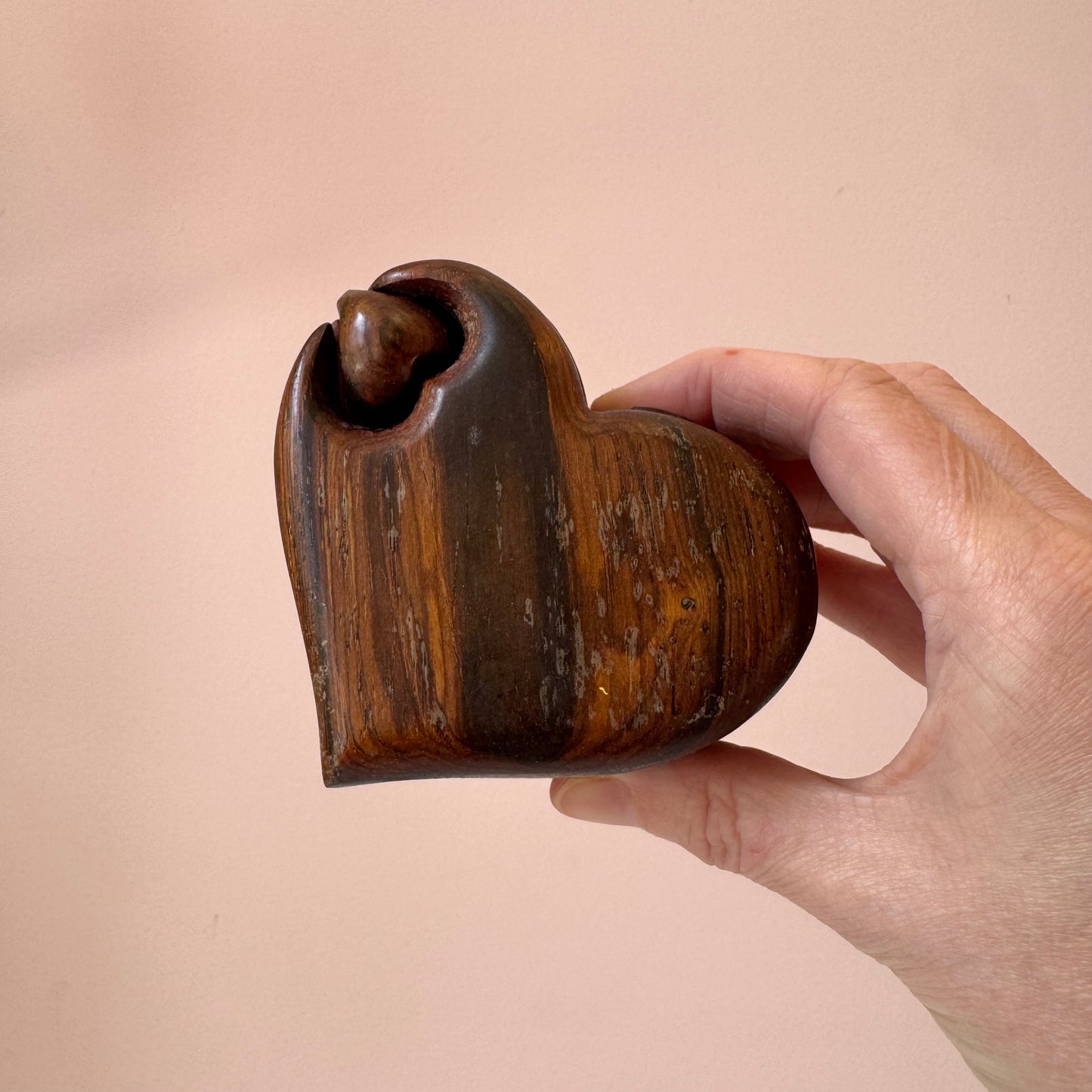 Vintage Wooden Heart Puzzle Box