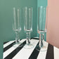 Set of 3 Vintage Holmegaard Style Bullicante Stem Champagne Glasses