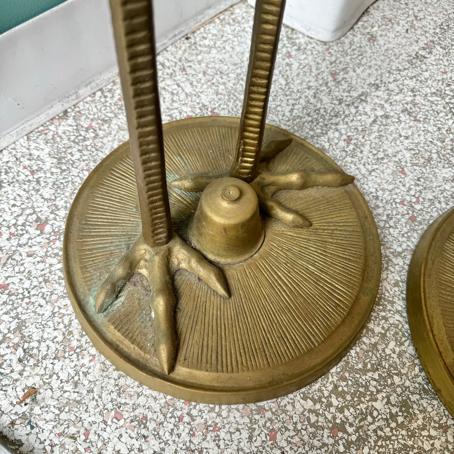 Pair of Extra Large Vintage Brass Crane Birds