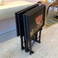 Set of 4 Vintage 1960’s Still Life Fruit Folding Tables with Stand by Artex