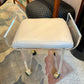 Vintage Lucite and Vinyl Bench with Wheels