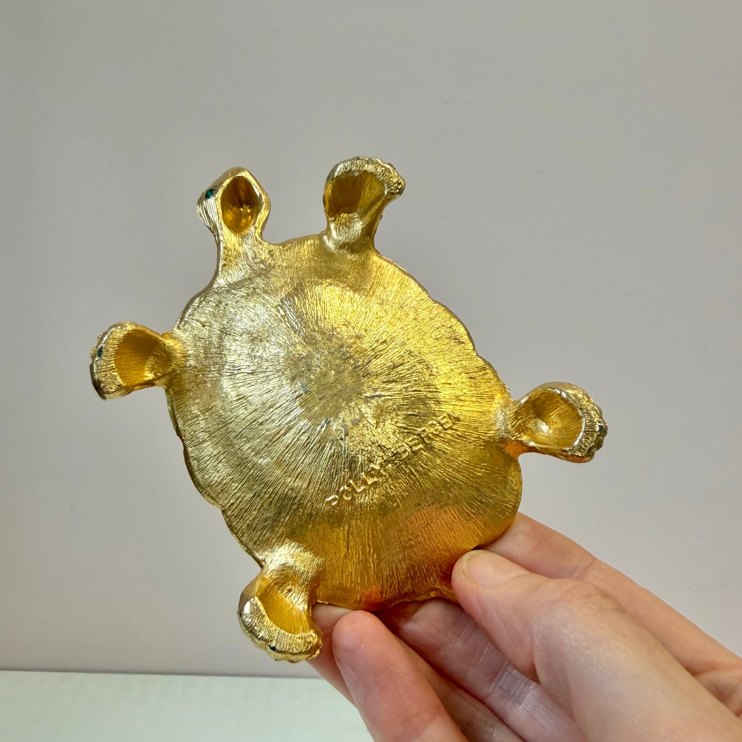 Vintage Gold Tone Turtle Trinket/Ring Dish