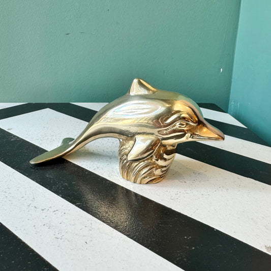 Small Vintage Brass Dolphin Figurine