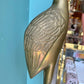 Pair of Extra Large Vintage Brass Crane Birds
