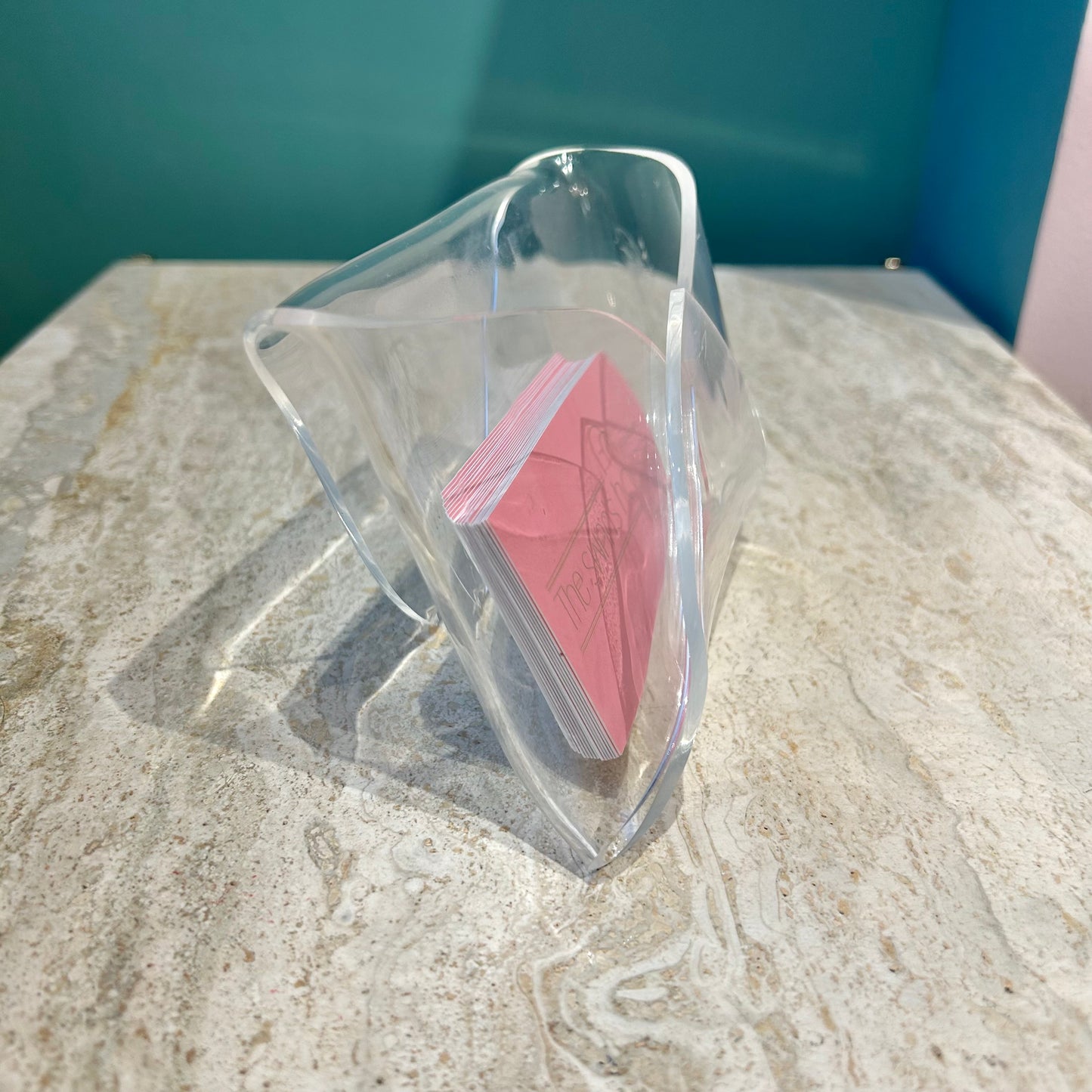 Vintage Lucite Envelope Letter Holder Desk Organizer