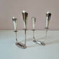 Pair of Mid-Century Danish Silver Plated Calla Lily Candlestick Holders by Hans Jensen