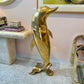 Extra Large Vintage Brass Dolphin Statue