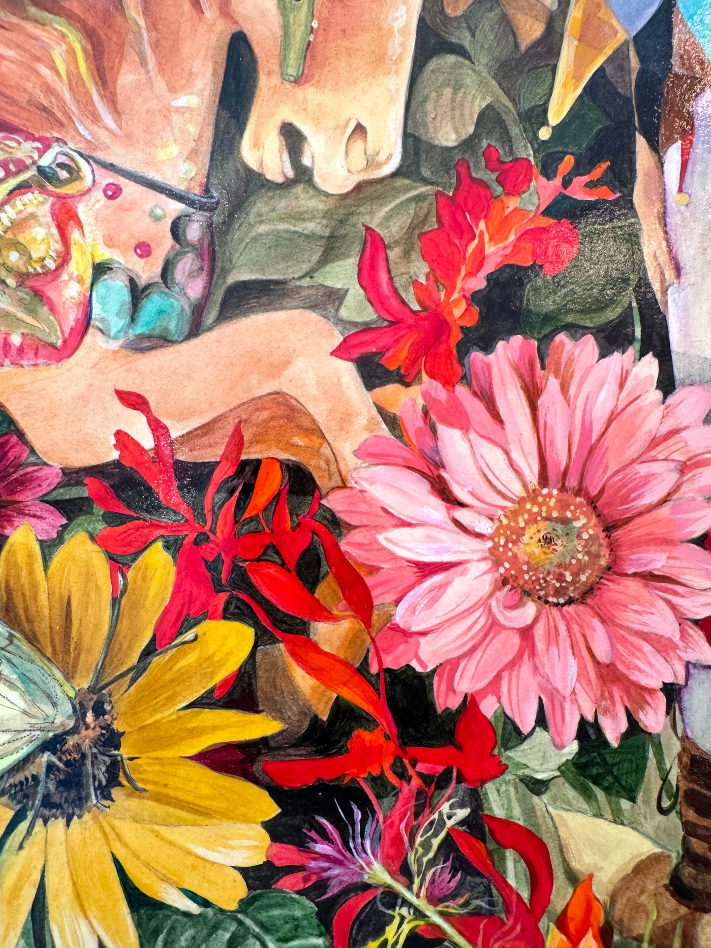 Vintage Original Framed "Once Upon A Springtime" 1981-1982 Acrylic on Board by Phyllis Londraville