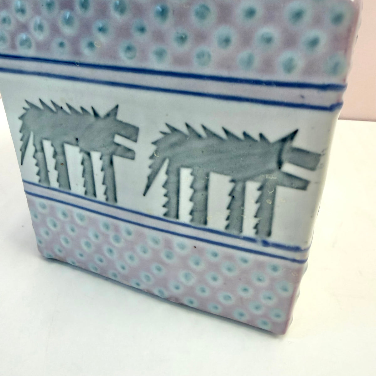 Vintage Post-Modern Ceramic Wolf Cookie Jar by Cunningham Pottery