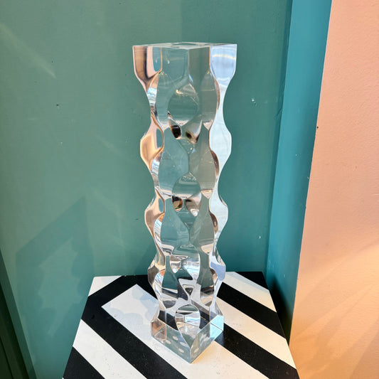 Vintage Tall Lucite Prism Sculpture