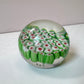 Vintage Green, Red and White Millefiori Paperweight