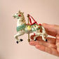 Vintage Ceramic Horse Carousel Ornament