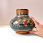 Vintage Hand Painted Mexican Tonala Pottery Vase