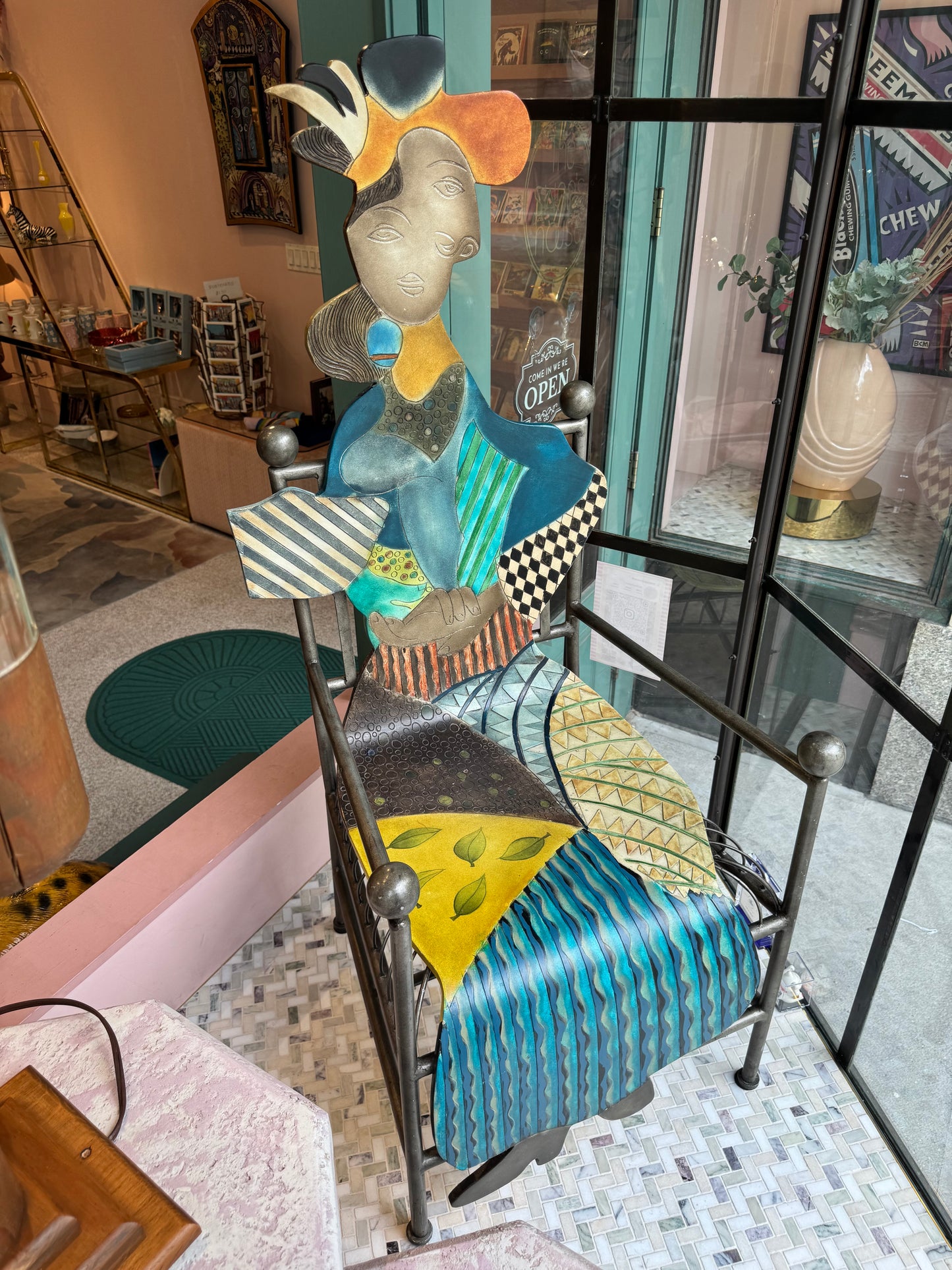 Vintage Hand Crafted Bentwood and Metal Picasso Chair by OLF