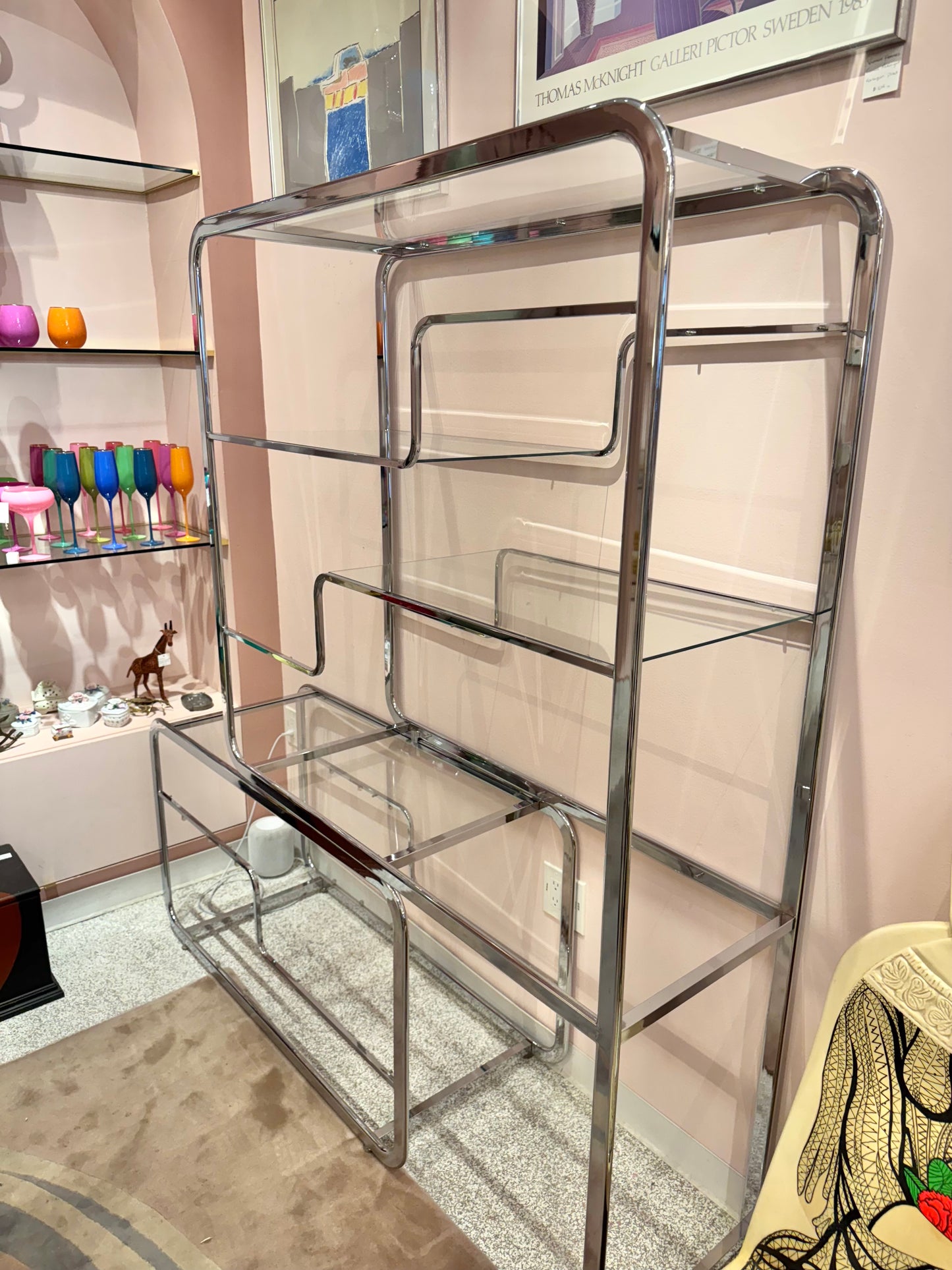 DIA Chrome and Glass Nesting Etagere