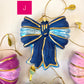 Sparkling Satin Bow Glass Ornament