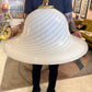 Vintage Large White Murano Glass Pendant Chandelier