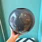 Vintage Dark Gray Orb Ceramic Vase