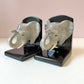 Pair of Vintage Fitz & Floyd Elephant Head Ceramic Bookends