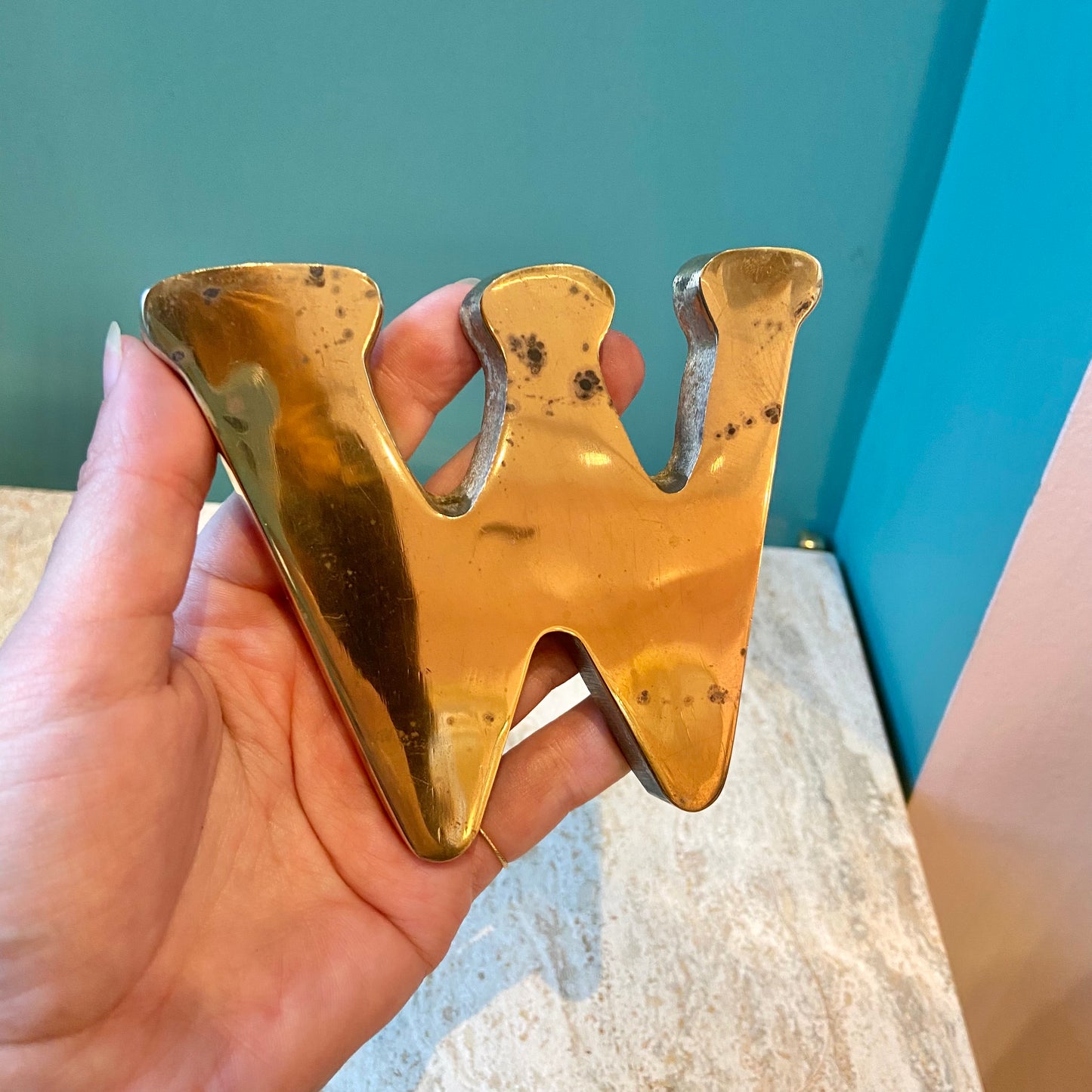 Vintage Solid Brass Letter 'W' Paperweight The Swan's House